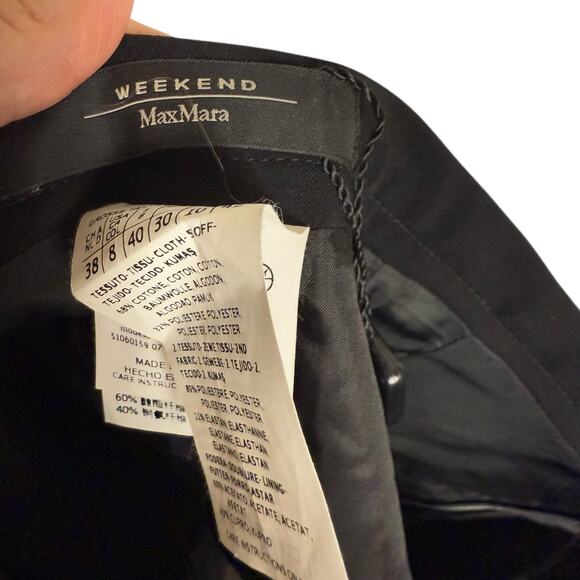 MaxMara Weekend Black Gold Geometric Jacquard Pencil Skirt Size 8 - Picture 7 of 10